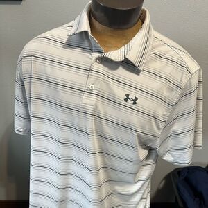 Under Armour HeatGear Mens XXL Striped Short Sleeve Polo
